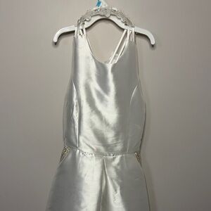 Elegant Silver Satin Dress